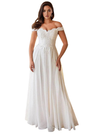 Scalloped Off-Shoulder Bridal Gown 2025 Elegant Wedding Dress - Prom