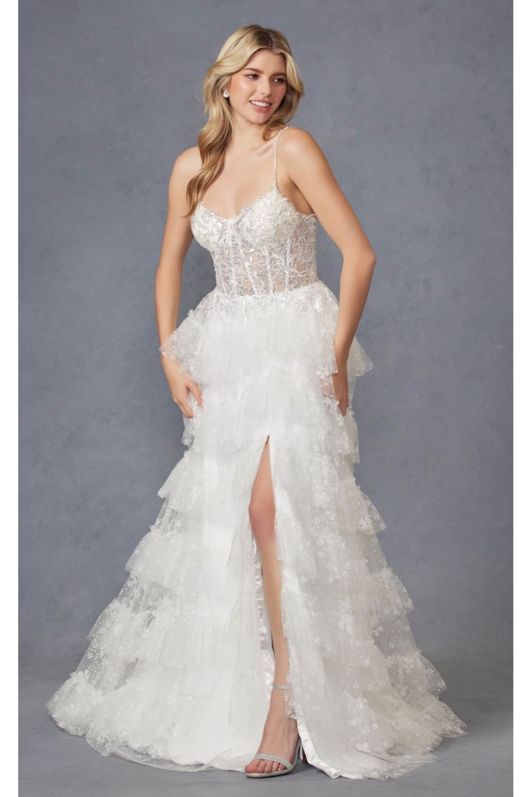 Scoop Neck A-Line Bridal Gown by Juliet JT2464AW - Dress