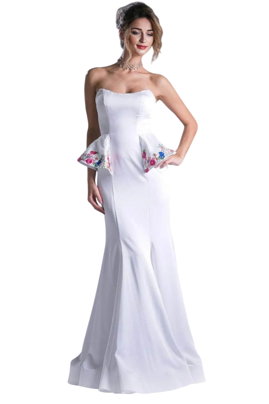 Scoop Strapless Minimalist Gown 2025 Elegant Formal Dress - White / 2 - Prom