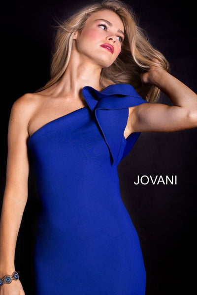 Scuba Fitted One Shoulder Gown by Jovani 32602 - Long Formal Dresses