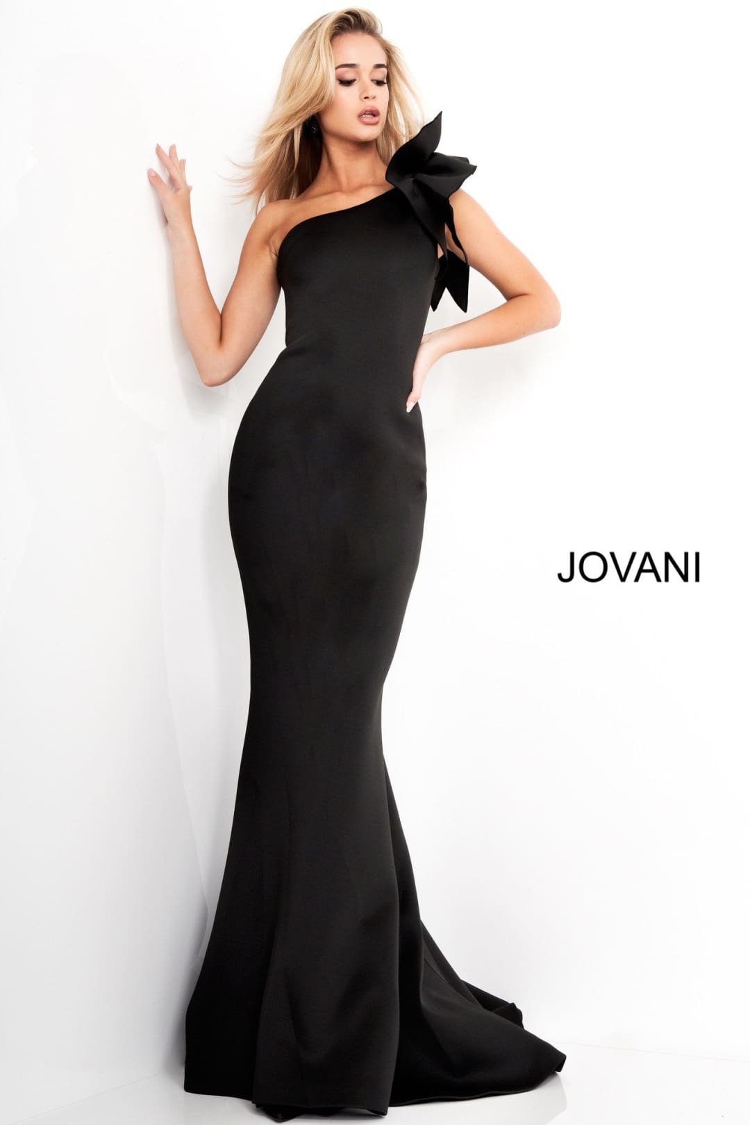 Scuba Fitted One Shoulder Gown by Jovani 32602 - Long Formal Dresses