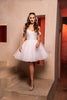 Semi Formal dress Beaded V-Neck A Line By May Queen MQ2105 - OFF WHITE / 2 - Dress