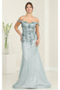 Semi Formal dress Beaded V-Neck A Line By May Queen MQ2105 - SAGE / 4 - Dress