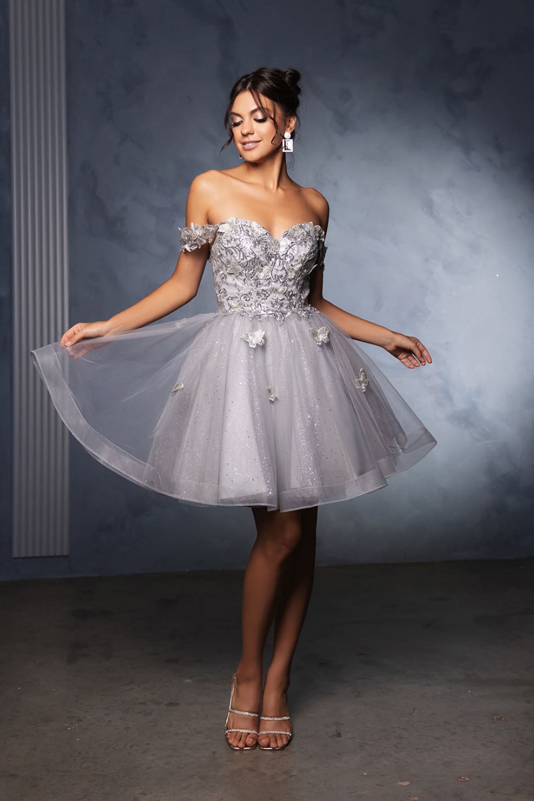 Silver Graduation Dress | Commencement Ceremony Party Outfit by MQ2105 Silver / 12