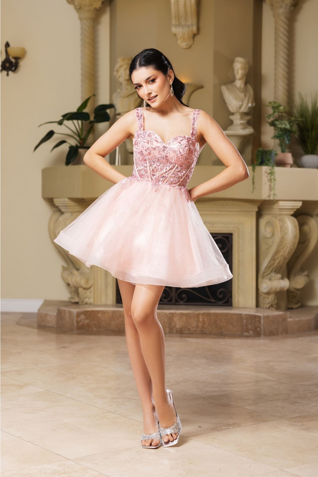 Semi-Formal Dress Sweetheart A-Line Cocktail Dress By May Queen MQ2149 - ROSE GOLD / 2 - Dress