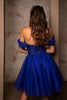 Semi Formal Glittery Off The Shoulder A-Line Homecoming Dress By May Queen MQ2117 - Dress