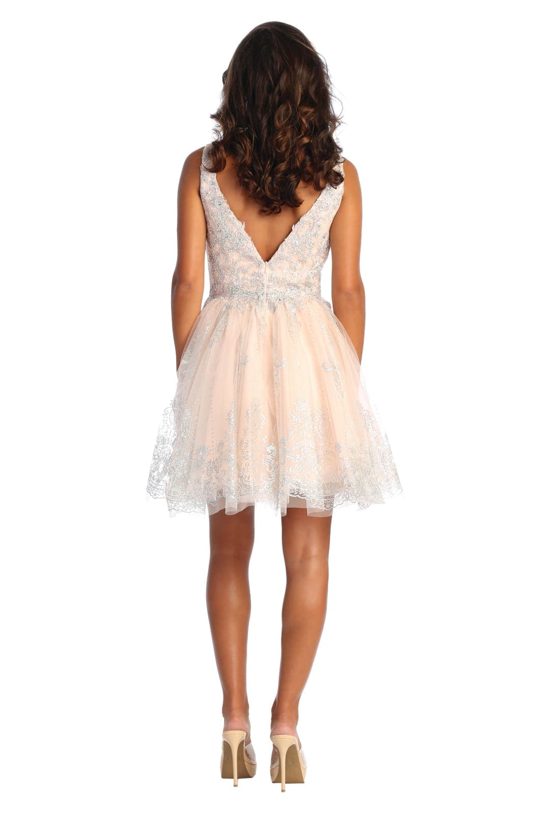 Semi Formal Sleeveless Metallic Dress