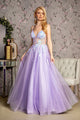 Sequin Applique Sleeveless A-line Gown by GLS Gloria GL3226 - XS / Lilac - Long Formal Dresses