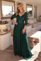 Glamuroso vestido de corte A con escote de lentejuelas y mangas 3/4 – MF103