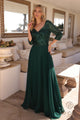 Glamuroso vestido de corte A con escote de lentejuelas y mangas 3/4 – MF103