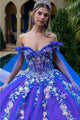 Sequin Cape Sleeve Ball Gown by GLS Gloria GL3518 - Quinceanera Dresses