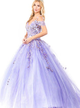 Sequin Cold Shoulder Ball Gown by Elizabeth K GL1969