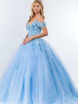 Sequin Cold Shoulder Ball Gown by Elizabeth K GL1969
