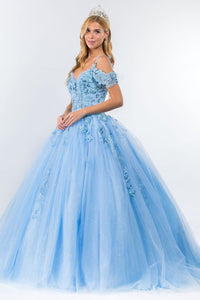 Sequin Cold Shoulder Ball Gown by Elizabeth K GL1969 - Quinceanera Dresses