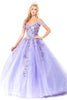 Sequin Cold Shoulder Ball Gown by Elizabeth K GL1969 - XS / Lilac - Quinceanera Dresses