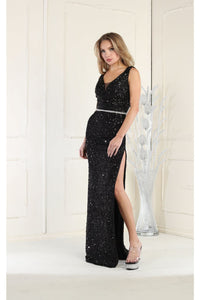 Sequin Dresses For Plus Size - BLACK / 4