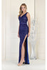Sequin Dresses For Plus Size - ROYAL BLUE / 4