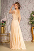 Sequin Embroidered 3/4 Sleeve Gown by GLS Gloria GL3446 - Long Formal Dresses