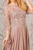 Sequin Embroidered 3/4 Sleeve Gown by GLS Gloria GL3446 - Long Formal Dresses