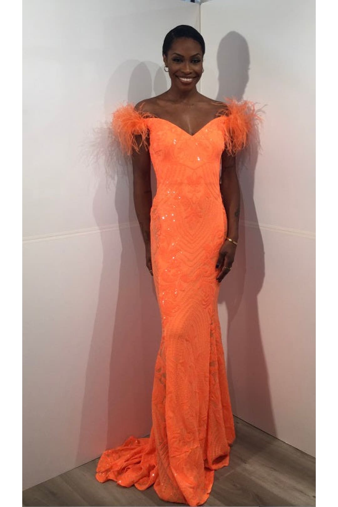 Sequin Feather Off Shoulder Gown by Jovani 26041 - Long Formal Dresses