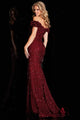 Sequin Fitted Off Shoulder Slit Gown by Jovani 37517 - Long Formal Dresses