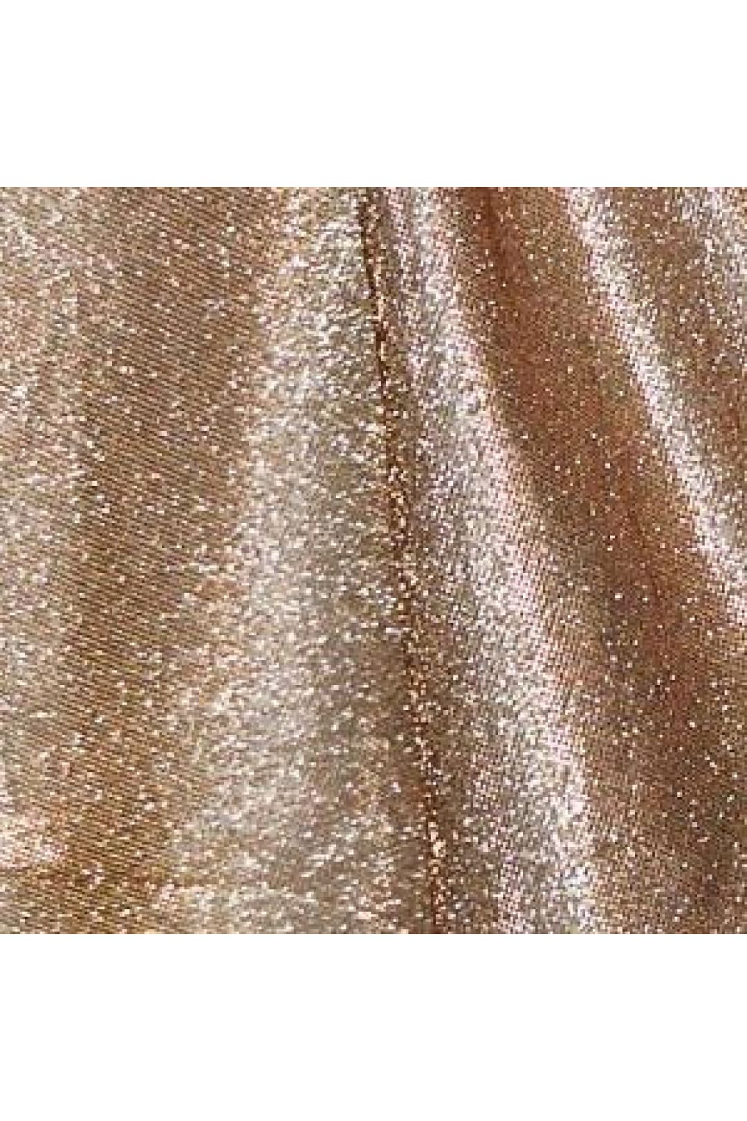 Sequin Fitted Off Shoulder Slit Gown by Jovani 37517 - 00 / Copper - Long Formal Dresses