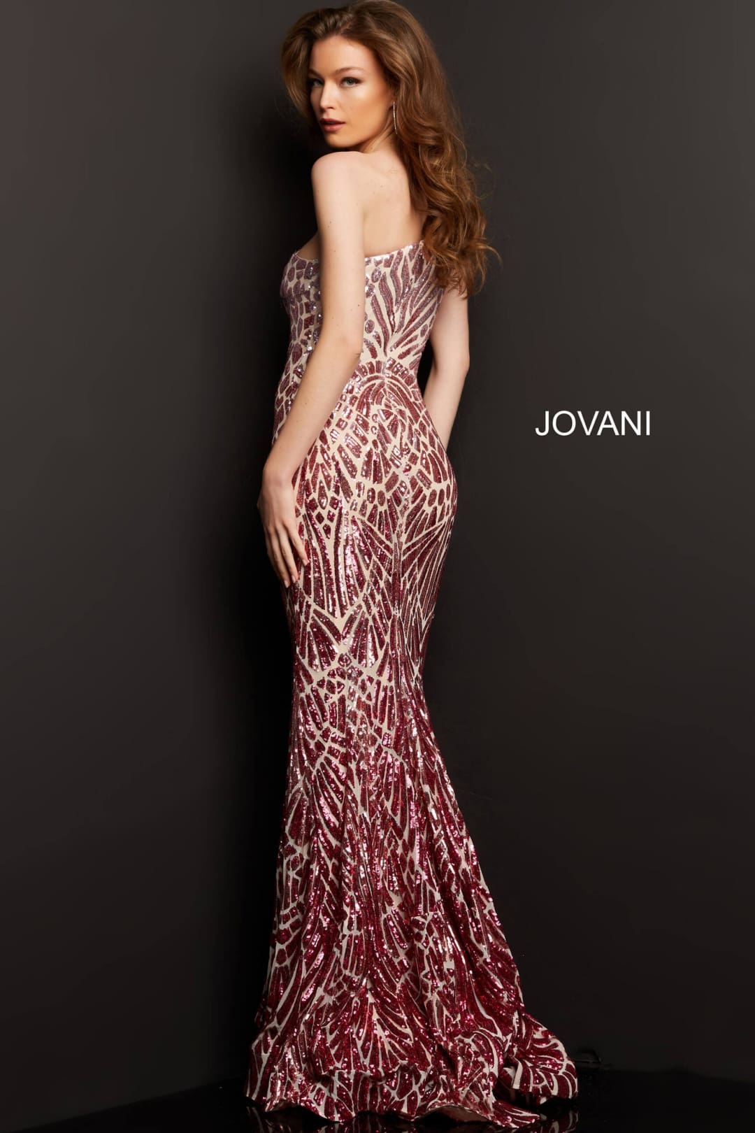 Sequin Fitted One Shoulder Gown by Jovani 06469 - Long Formal Dresses