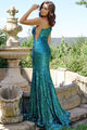 Sequin Fitted One Shoulder Gown by Jovani 23076 - Long Formal Dresses