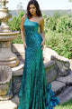 Sequin Fitted One Shoulder Gown by Jovani 23076 - Long Formal Dresses