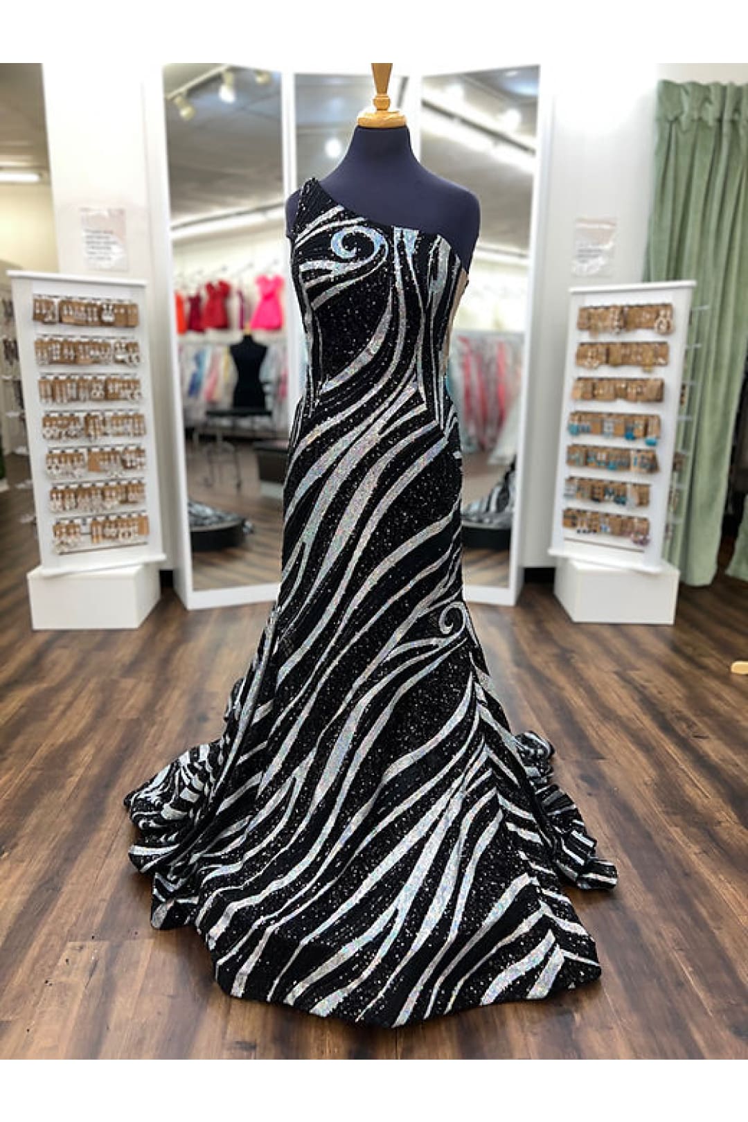 Sequin Fitted One Shoulder Gown by Jovani 24031 - Long Formal Dresses