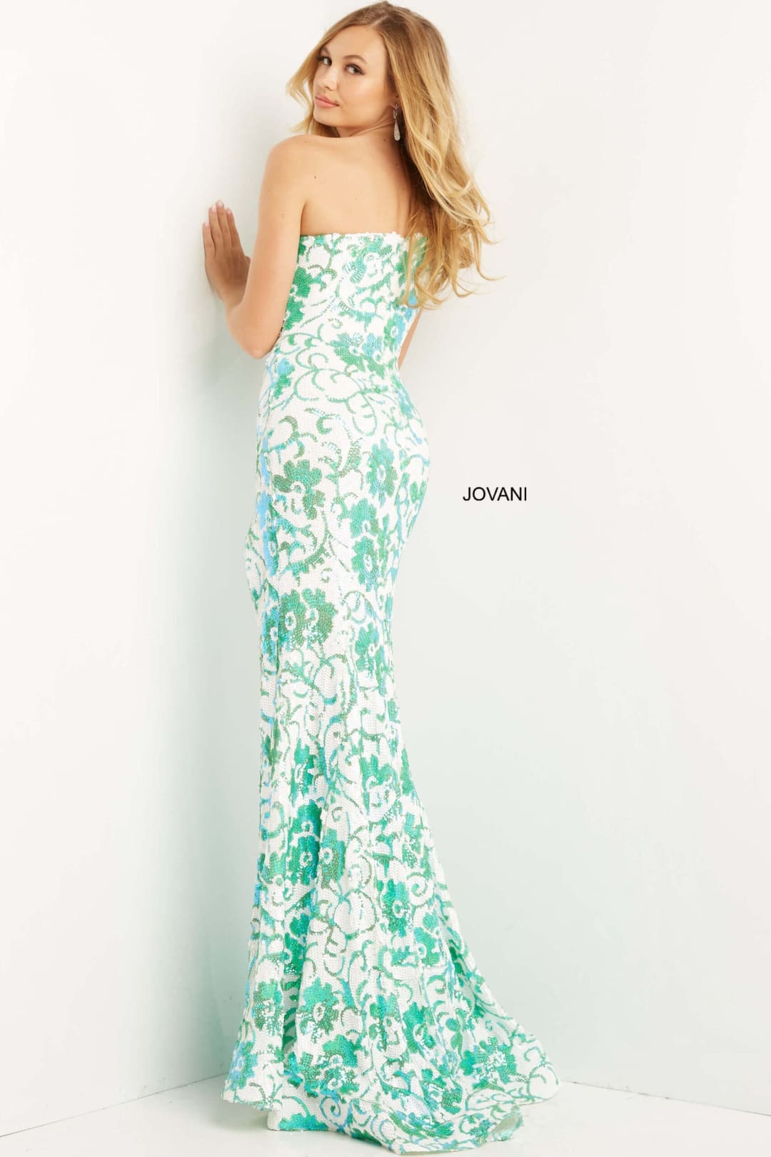Sequin Fitted One Shoulder Slit Gown by Jovani 08256 - Long Formal Dresses