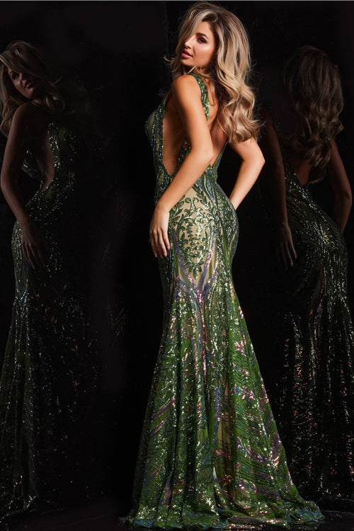 Sequin Fitted Sleeveless Gown by Jovani 22770 - Long Formal Dresses