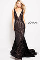 Sequin Fitted Sleeveless Gown by Jovani 59762 - 00 / Black/Nude - Long Formal Dresses