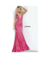 Sequin Fitted Sleeveless Gown by Jovani 59762 - 00 / Fuchsia - Long Formal Dresses