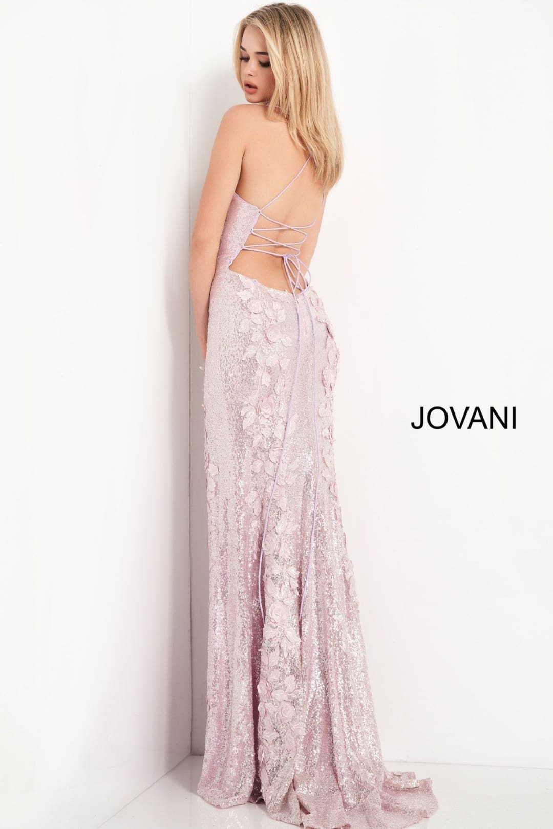 Sequin Fitted Sleeveless Slit Gown by Jovani 06109 - Long Formal Dresses