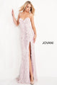 Sequin Fitted Sleeveless Slit Gown by Jovani 06109 - 00 / Ice Pink - Long Formal Dresses