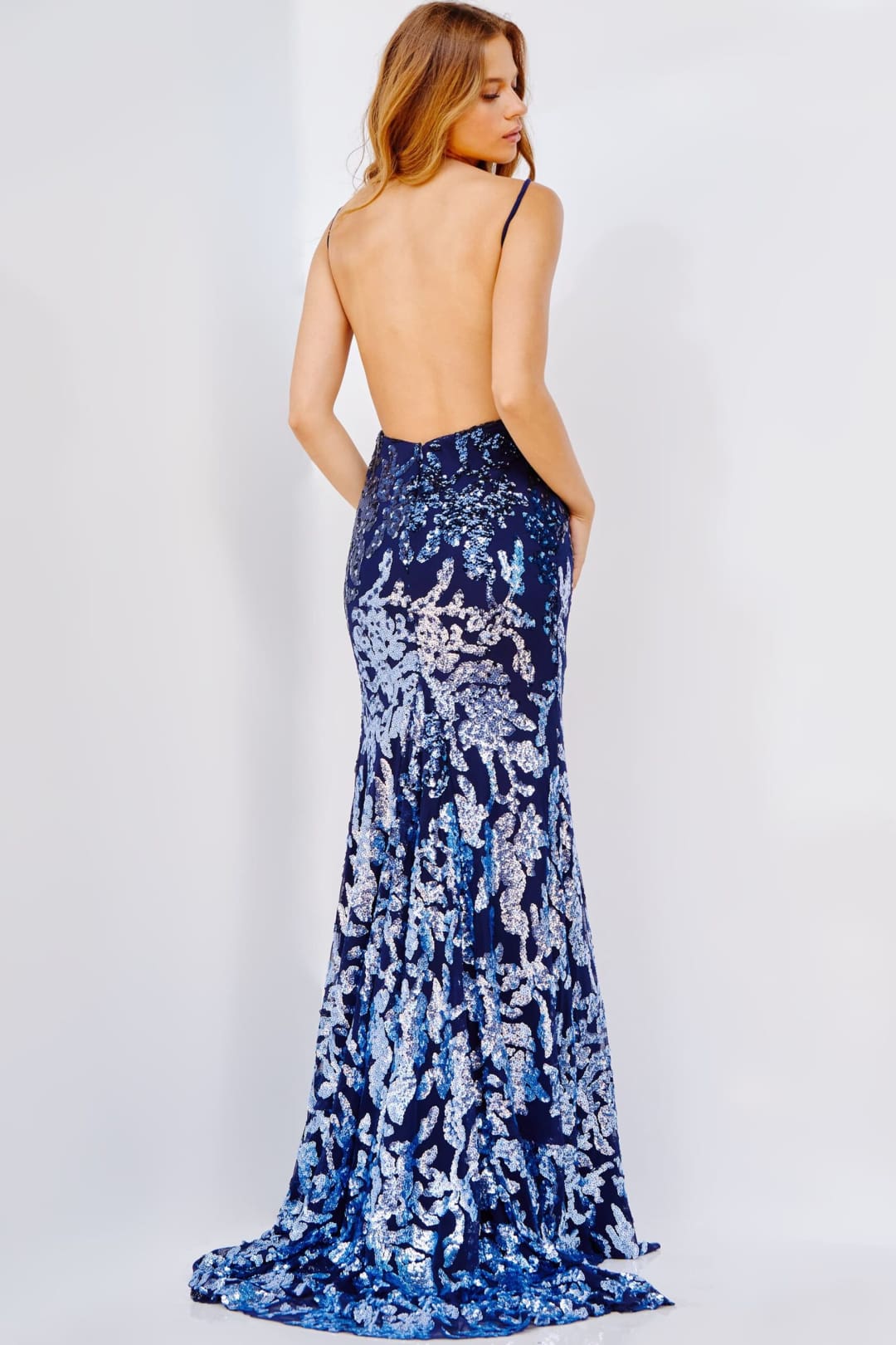 Sequin Fitted Sleeveless Slit Gown by Jovani 09749 - Long Formal Dresses