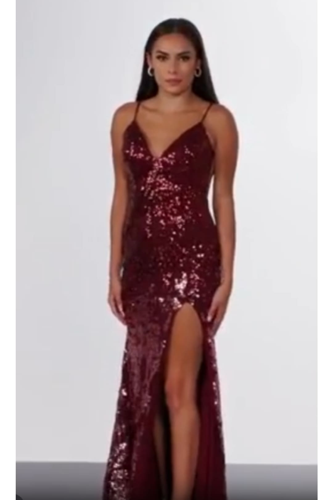 Sequin Fitted Sleeveless Slit Gown by Jovani 09749 - 00 / Red/Light Pink - Long Formal Dresses