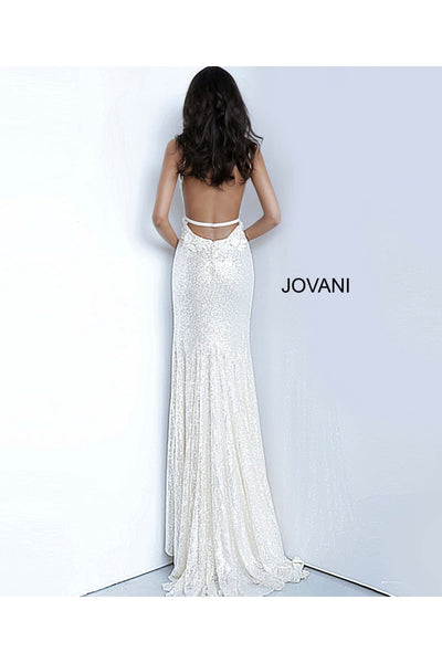 Sequin Fitted Sleeveless Slit Gown by Jovani 1012 - Long Formal Dresses