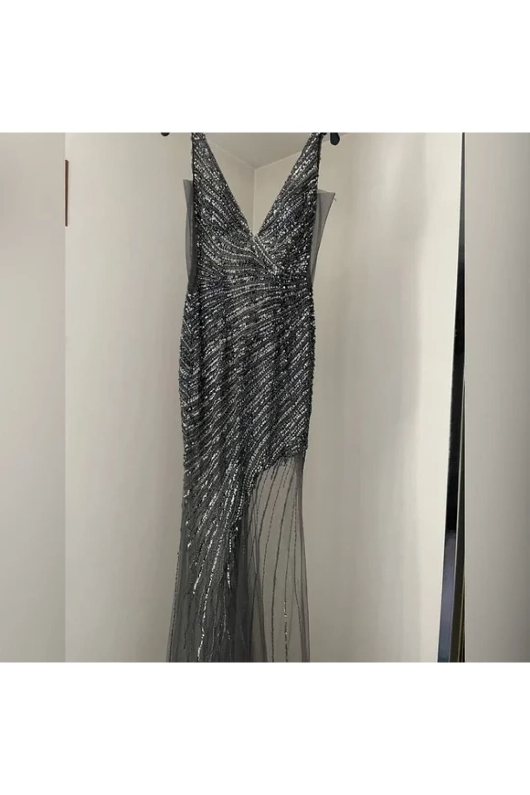 Sequin Fitted Sleeveless Slit Gown by Jovani 63405 - Long Formal Dresses