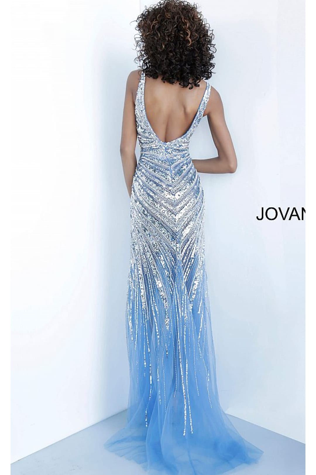 Sequin Fitted Sleeveless Slit Gown by Jovani 63405 - Long Formal Dresses