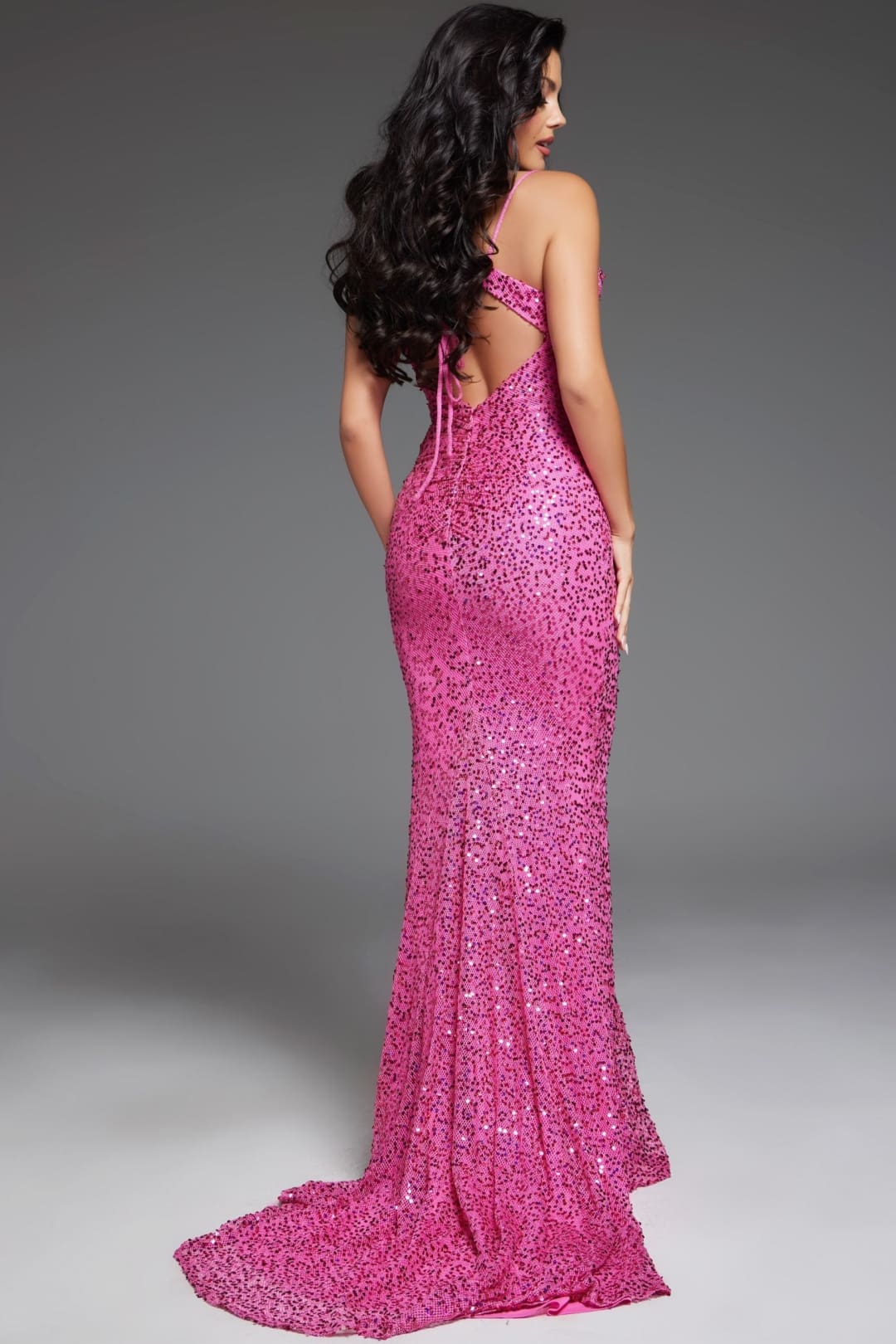 Sequin Fitted Sleeveless Slit Gown by Jovani D5403 - Long Formal Dresses