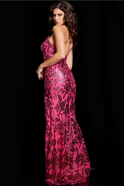 Sequin Fitted Strapless Slit Gown by Jovani 37271 - Long Formal Dresses
