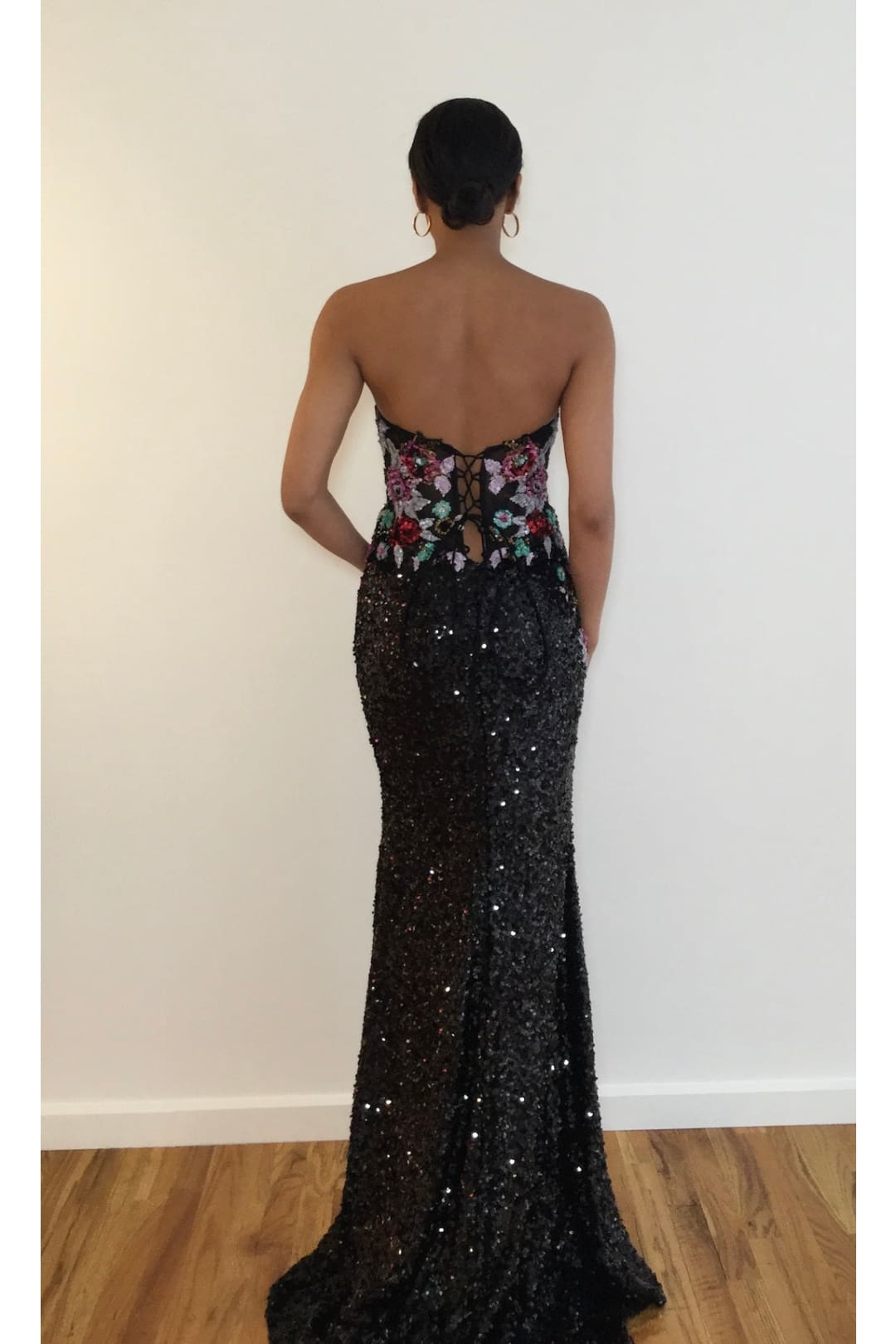 Sequin Fitted Strapless Slit Gown by Jovani 42303 - Long Formal Dresses