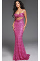 Sequin Hot Pink Prom Dress: Jovani D5403 - Hot Pink / 00 - Apparel & Accessories > Clothing > Dresses