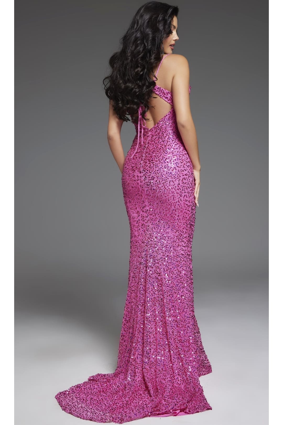 Sequin Hot Pink Prom Dress: Jovani D5403 - Apparel & Accessories > Clothing > Dresses