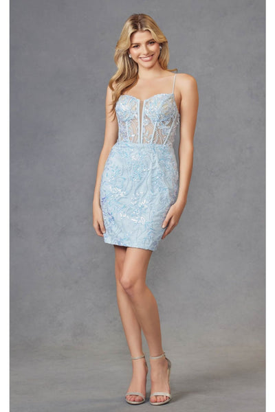 Sequin Lace Short Homecoming Dress by Juliet JT941R - Dress