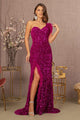 Sequin One Shoulder Feather Gown by GLS Gloria GL3154 - Long Formal Dresses