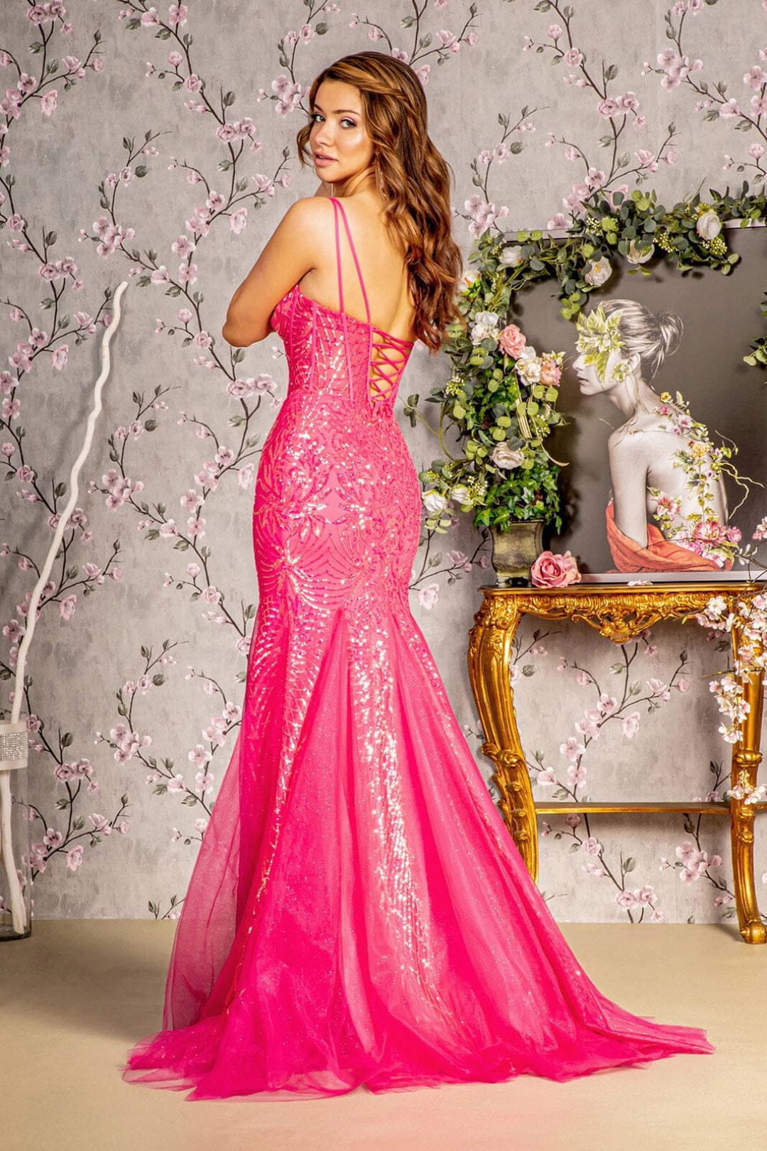Sequin Print Corset Mermaid Dress by GLS Gloria GL3228 - Long Formal Dresses