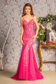 Sequin Print Corset Mermaid Dress by GLS Gloria GL3228 - XS / Hot Pink - Long Formal Dresses